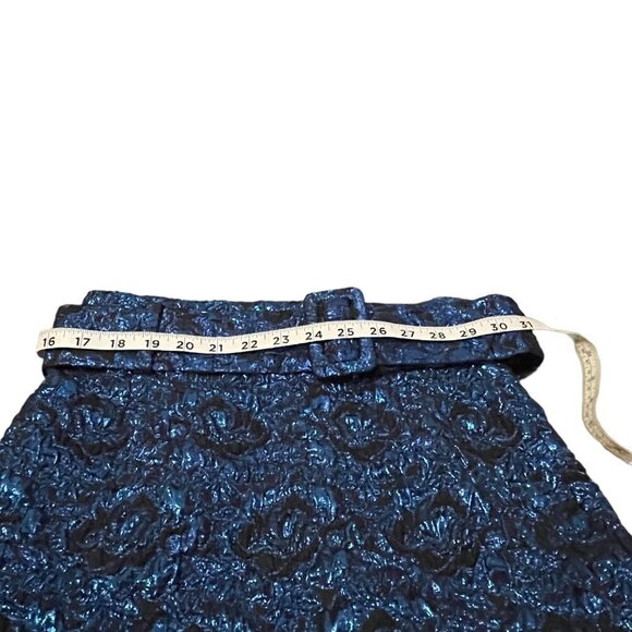 NWOT Zara Blue Jacquard Skirt With Frilled Hem Size S - Picture 7 of 7